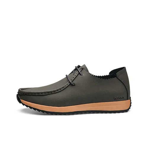Wen Nai Мужские повседневные туфли Low Top Серые Мужские