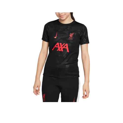 Nike LiverpoolFC T-Shirt Черный Хромовый Желтый Глобальный Красный Подростки