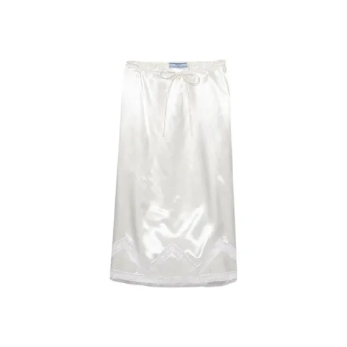 PRADA Повседневный Длинный Юбка Женская Белая