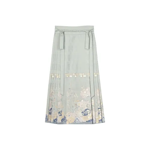 Snbl Китайская юбка с узором "конское лицо" Женские Повседневные длинные юбки