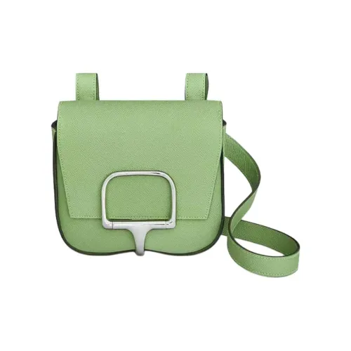 HERMES Della Cavalleria Epsom Телячья кожа Сумка через плечо Мини Женская Авокадо-зеленый