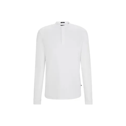 HUGO BOSS Эластичный хлопок Поло с воротником Henley Мужское Белое