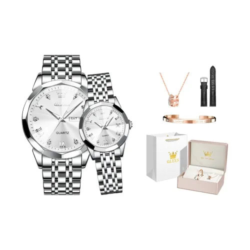 OLEVS Кварцевый механизм Часы Унисекс Белый циферблат