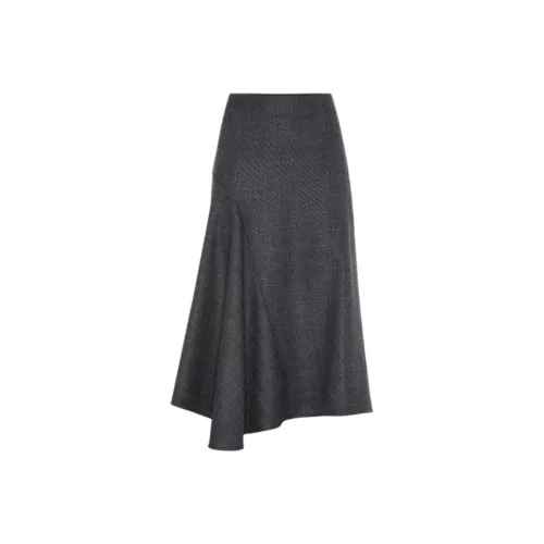 Brunello Cucinelli Темно-серые Женские Повседневные Длинные Юбки