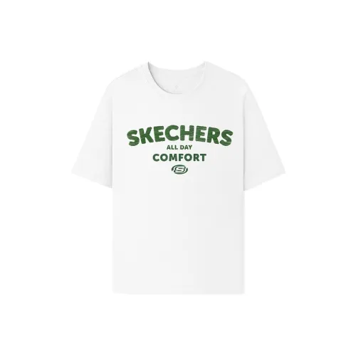 Skechers Ярко-белый 0019 Унисекс T Рубашки