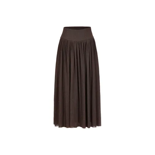 JZ. ANNAKRO Повседневный Длинный Юбка Женские Кофе