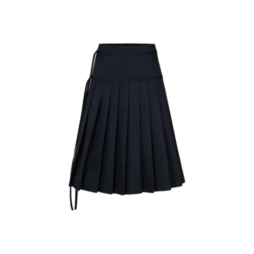 KARL LAGERFELD SS25 Повседневный Длинный Юбка Женская Темно-синий