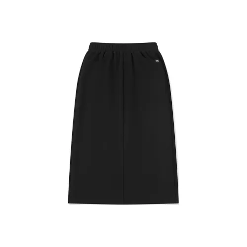 QIAODAN Get Rich Every Day Повседневный Длинный Юбка Женская Черная