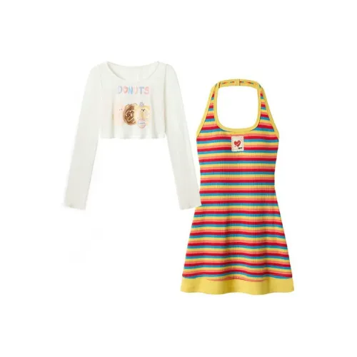 DOSOHEB Комплект с юбкой Женские Двухкомпонентный комплект [COVER UP + Платье]