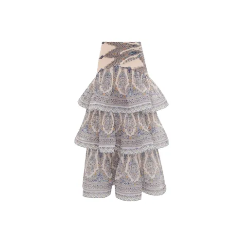 Zimmermann SS25 Повседневный Длинный Юбка Женские Песочно-бежевый