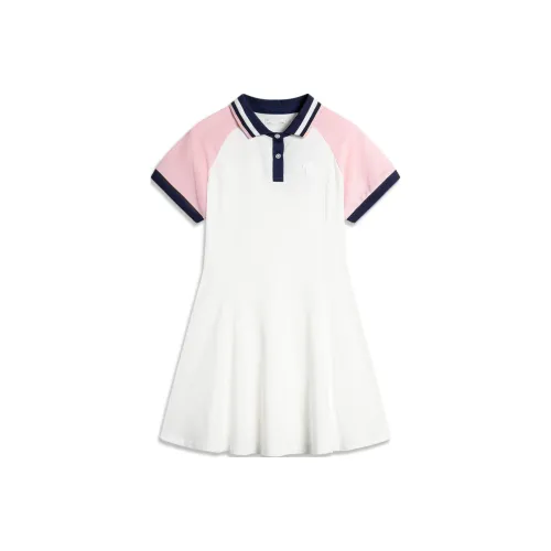 LINING YOUNG Платье Sports Life Collection Кремово-белый с Розовыми Рукавами Подростки