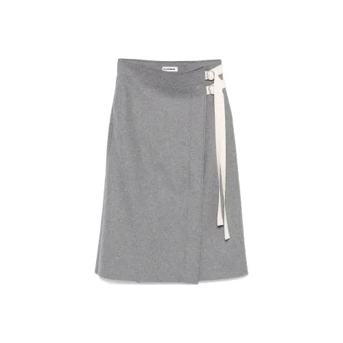 JIL SANDER FW24 Повседневный Длинный Юбка Женская Средне-Серый
