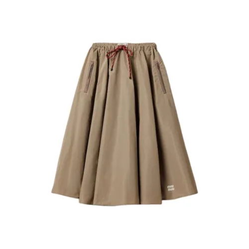 MIU MIU Повседневный Длинный Юбка Женские Хаки