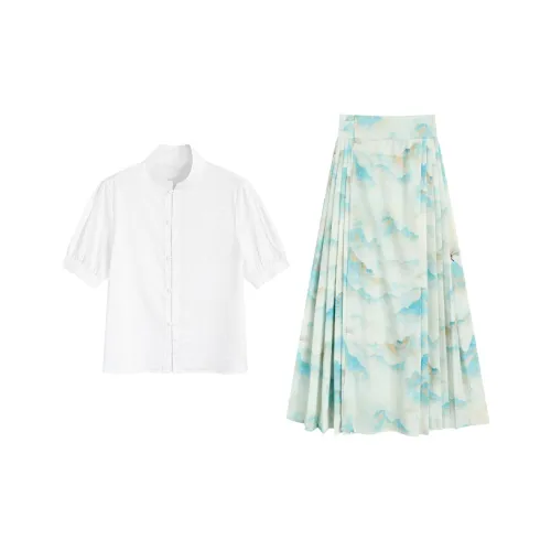 Garbege Ханьфу Костюм Женский Белый Зеленый