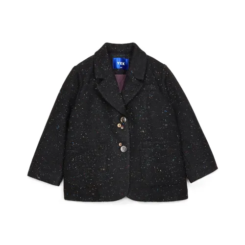 YEK Бизнес-костюм 23 Зимний Новинка Мальчики и Девочки Смесовая шерсть Чисто черный Детский