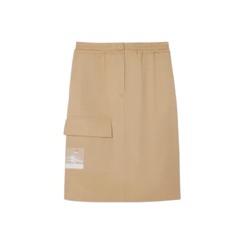 LACOSTE Collaboration Повседневная Длинная Юбка Женская Бежевая