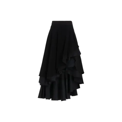 Yohji Yamamoto Черные Женские Повседневные Длинные Юбки