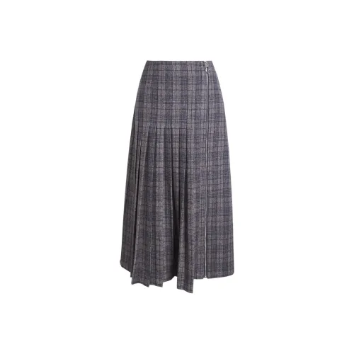 ROEYSHOUSE Повседневный Длинный Юбка Женские Клетка
