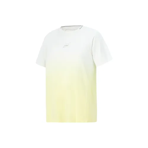 LINING YOUNG Бег Т-Рубашка Светло-Розовая Желтая с Белым