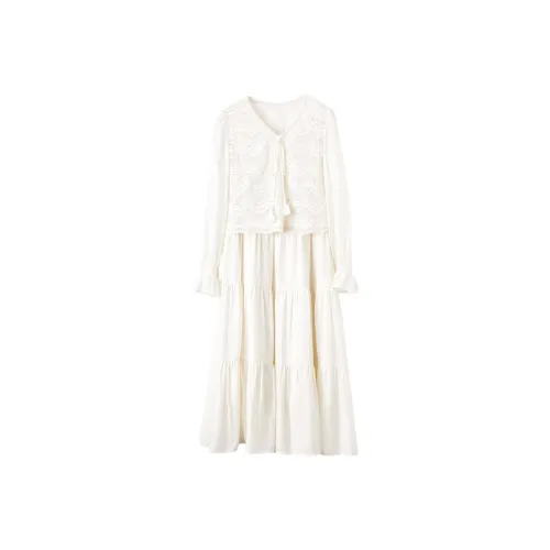 XIANGYING Комплект с юбкой Женские Бежевый