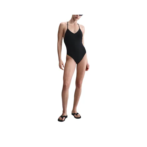 Nike Swoosh Swim Link One-piece Swimsuit Women's Black