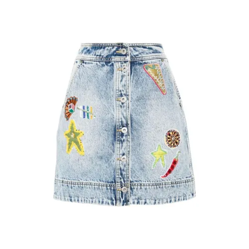 ALEMAIS SS24 Джинсовые короткие юбки Женские Синий