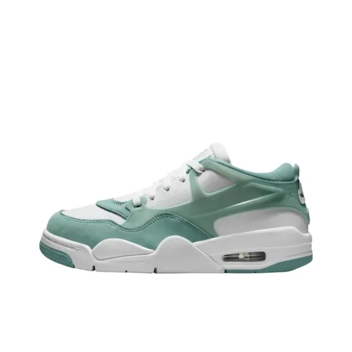 Jordan Air Джордан 4 Нижняя юбка Устойчивая к истиранию Низкий топ Винтажные баскетбольные кроссовки Женские Белый Зеленый