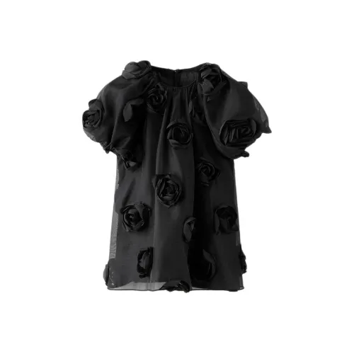 ZARA Короткий рукав Платье Черное Детское