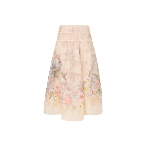 Zimmermann SS25 Повседневный Длинный Юбка Женские Цвет Слоновая кость