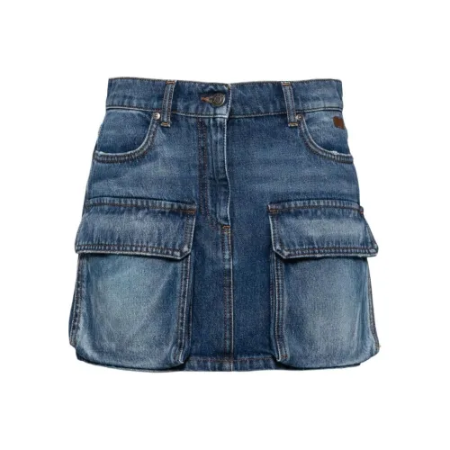 MSGM Джинсовые короткие юбки Женские Индиго