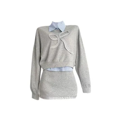 PUREIDOL Комплект с юбкой Женские Серый [Топ + Короткая юбка]