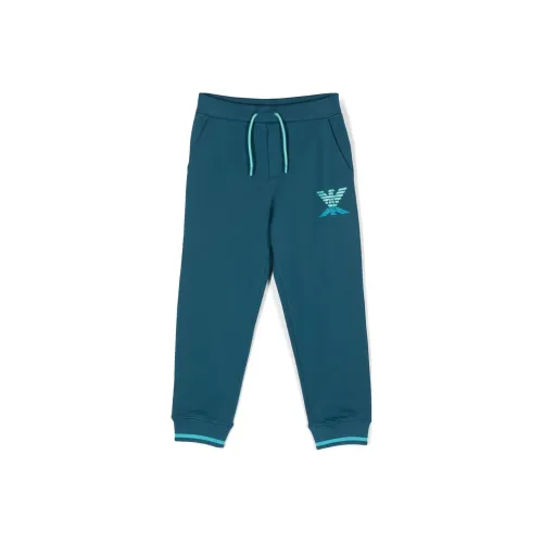 Детские EMPORIO ARMANI Вязаные Спортивные Штаны Синие Зеленые