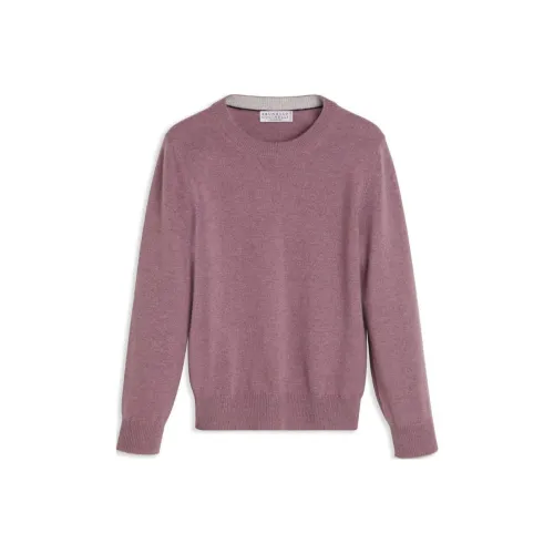 BRUNELLO CUCINELLI Виноградный фиолетовый Kids Свитеры