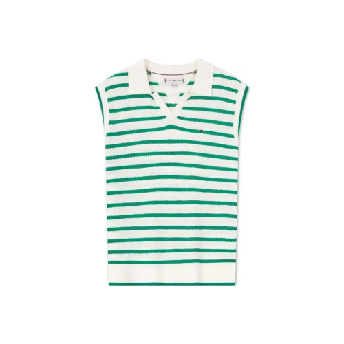 Tommy Hilfiger Зеленые и Белые полосы 658 Kids Свитеры