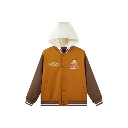 Antakids Каштановый Желтый Унисекс Бейсбольная Джерси