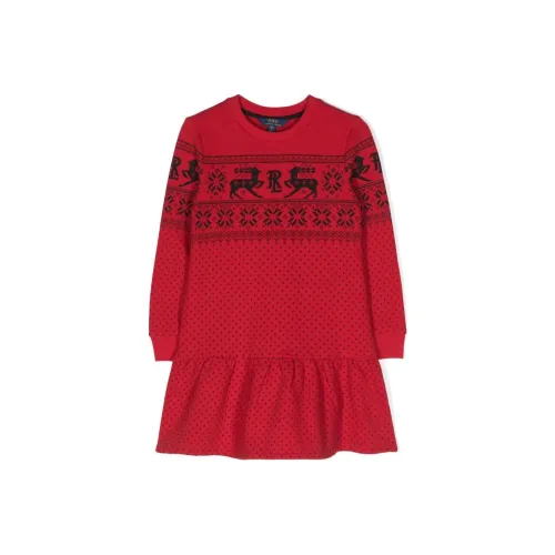 Polo Ralph Lauren Детское платье красное для малышей