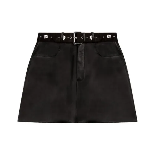 Maje Кожаные короткие юбки Женские Черный