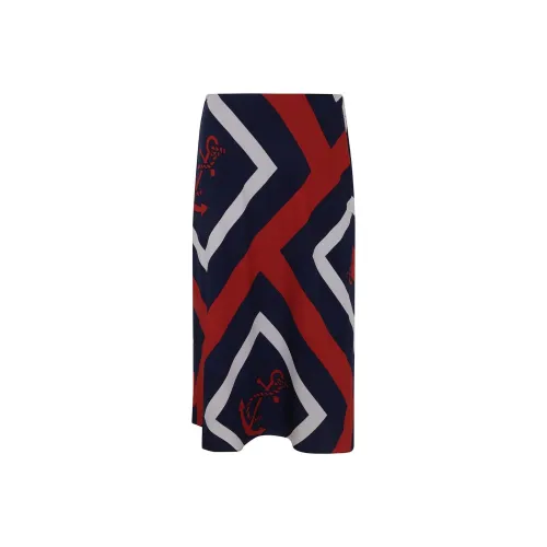 LAUREN RALPH LAUREN SS25 Повседневный Длинный Юбка Женская Морской Синий