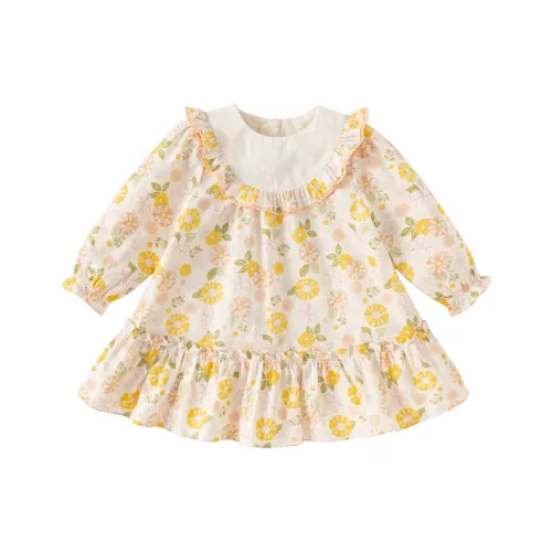 DAVE&BELLA Оранжево-розовый Flowers Kids Платья