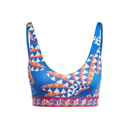 Adidas FARM Rio Adidas X Farm Rio Средняя поддержка Бюстгальтер Спортивное белье Женские Смелый Синий Блаженный Апельсин