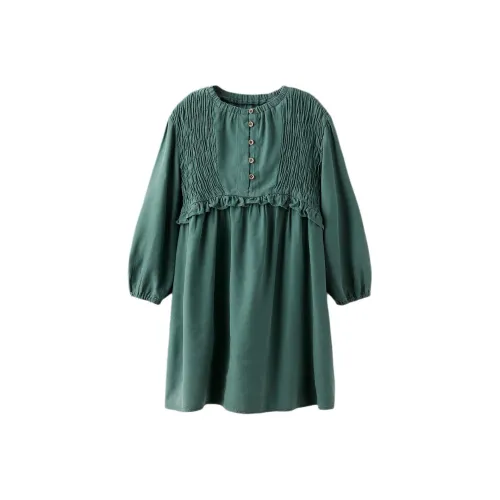 ZARA Детское платье темно-зеленый цвет