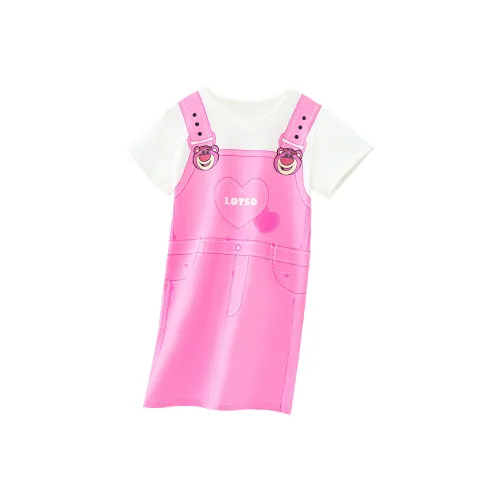 Disney Children's Dress Baby Pink Red Disney Детское платье Розовый Красный