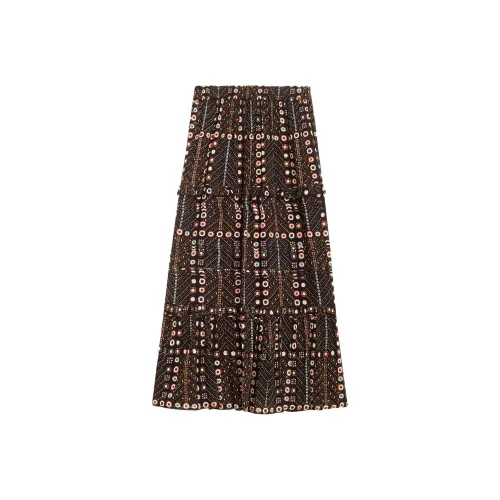 ISABEL MARANT ETOILE SS25 Повседневный Длинный Юбка Женские Черный