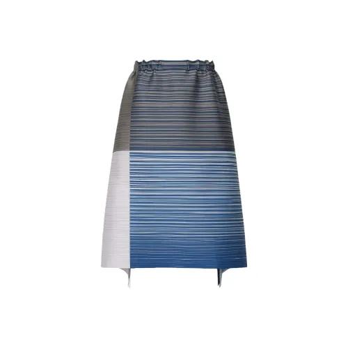PLEATS PLEASE ISSEY MIYAKE Повседневный Длинный Юбка Женская Светло-Синий