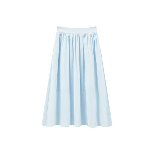 LEDIN Повседневный Длинный Юбка Женская Ледяной Росистый Синий