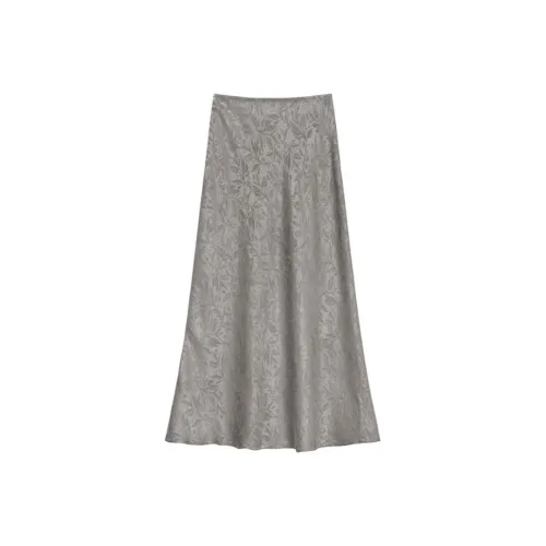 Повседневный длинный юбка женский темно-серый