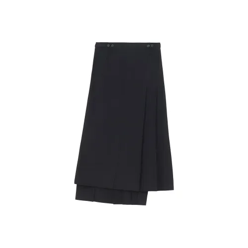 Yohji Yamamoto Черные Женские Повседневные Длинные Юбки