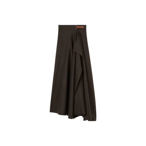Loro Piana Черная сосна Женские Повседневные длинные юбки