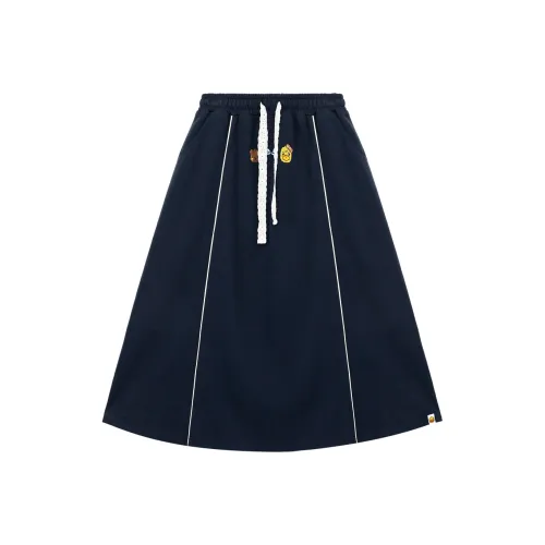 B.Duck Повседневный Длинный Юбка Женская Темно-синий