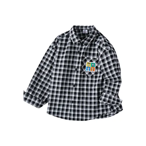 BOBDOG Рубашка Черный Белый Клетка Детская